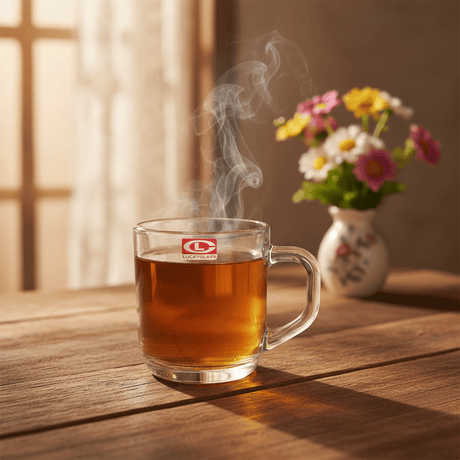 Lucky Glass Large Clear Drinking Mug with Elegant Handle for Tea Coffee Juice 300ml - Al Kabayel Discount CentreLucky Glass Large Clear Drinking Mug with Elegant Handle for Tea Coffee Juice 300mlMugsLUCKYAl Kabayel Discount Centre