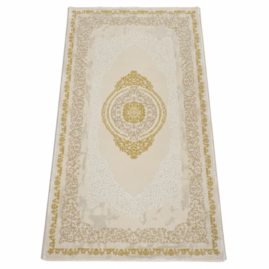 Lugo Ivory & Light Beige Carpet | Elegant Persian Medallion Design | 80 × 150 cm | - Al Kabayel Discount CentreLugo Ivory & Light Beige Carpet | Elegant Persian Medallion Design | 80 × 150 cm |DoormatsAKDCAl Kabayel Discount Centre
