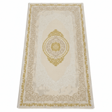 Lugo Ivory & Light Beige Carpet | Elegant Persian Medallion Design | 80 × 150 cm | - Al Kabayel Discount CentreLugo Ivory & Light Beige Carpet | Elegant Persian Medallion Design | 80 × 150 cm |DoormatsAKDCAl Kabayel Discount Centre