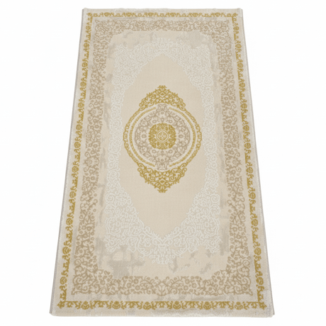 Lugo Ivory & Light Beige Carpet | Elegant Persian Medallion Design | 80 × 150 cm | - Al Kabayel Discount CentreLugo Ivory & Light Beige Carpet | Elegant Persian Medallion Design | 80 × 150 cm |DoormatsAKDCAl Kabayel Discount Centre