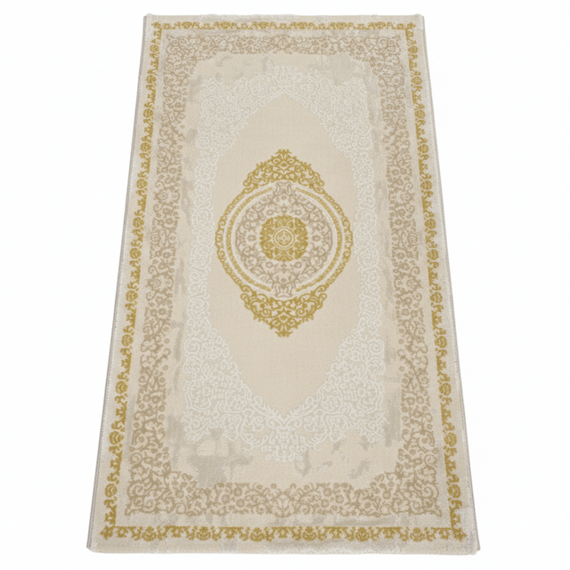 Lugo Ivory & Light Beige Carpet | Elegant Persian Medallion Design | 80 × 150 cm | - Al Kabayel Discount CentreLugo Ivory & Light Beige Carpet | Elegant Persian Medallion Design | 80 × 150 cm |DoormatsAKDCAl Kabayel Discount Centre