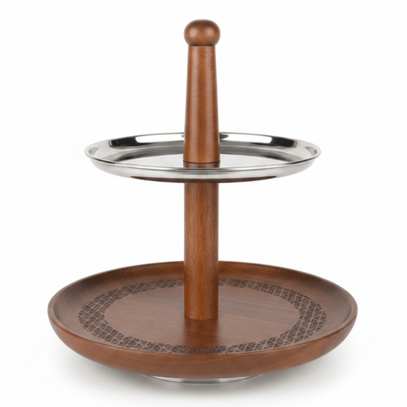 Luhpar 2-Tier Wooden & Stainless Steel Candy Tray - 35×30cm - Al Kabayel Discount CentreLuhpar 2-Tier Wooden & Stainless Steel Candy Tray - 35×30cmServing TraysLUHPARAl Kabayel Discount Centre