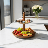 Luhpar 2-Tier Wooden & Stainless Steel Candy Tray - 35×30cm - Al Kabayel Discount CentreLuhpar 2-Tier Wooden & Stainless Steel Candy Tray - 35×30cmServing TraysLUHPARAl Kabayel Discount Centre