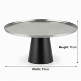 Luhpar Black Wooden Footed Brushed Silver Stainless Steel Cake Stand - 11×21 cm - Al Kabayel Discount CentreLuhpar Black Wooden Footed Brushed Silver Stainless Steel Cake Stand - 11×21 cmServing TraysLUHPARAl Kabayel Discount Centre