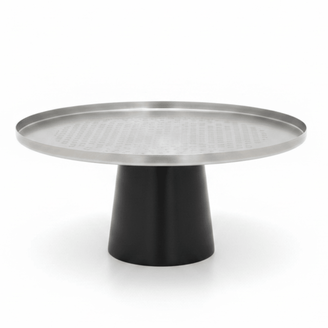 Luhpar Black Wooden Footed Brushed Silver Stainless Steel Cake Stand - 11×21 cm - Al Kabayel Discount CentreLuhpar Black Wooden Footed Brushed Silver Stainless Steel Cake Stand - 11×21 cmServing TraysLUHPARAl Kabayel Discount Centre