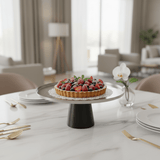 Luhpar Black Wooden Footed Brushed Silver Stainless Steel Cake Stand - 13×27 cm - Al Kabayel Discount CentreLuhpar Black Wooden Footed Brushed Silver Stainless Steel Cake Stand - 13×27 cmServing TraysLUHPARAl Kabayel Discount Centre