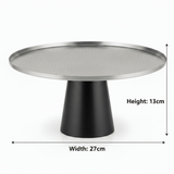 Luhpar Black Wooden Footed Brushed Silver Stainless Steel Cake Stand - 13×27 cm - Al Kabayel Discount CentreLuhpar Black Wooden Footed Brushed Silver Stainless Steel Cake Stand - 13×27 cmServing TraysLUHPARAl Kabayel Discount Centre