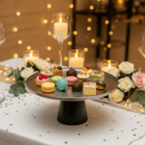 Luhpar Black Wooden Footed Brushed Silver Stainless Steel Cake Stand - 13×27 cm - Al Kabayel Discount CentreLuhpar Black Wooden Footed Brushed Silver Stainless Steel Cake Stand - 13×27 cmServing TraysLUHPARAl Kabayel Discount Centre