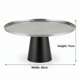 Luhpar Black Wooden Footed Brushed Silver Stainless Steel Cake Stand - 15×30 cm - Al Kabayel Discount CentreLuhpar Black Wooden Footed Brushed Silver Stainless Steel Cake Stand - 15×30 cmServing TraysLUHPARAl Kabayel Discount Centre