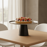 Luhpar Black Wooden Footed Brushed Silver Stainless Steel Cake Stand - 15×30 cm - Al Kabayel Discount CentreLuhpar Black Wooden Footed Brushed Silver Stainless Steel Cake Stand - 15×30 cmServing TraysLUHPARAl Kabayel Discount Centre