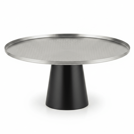 Luhpar Black Wooden Footed Brushed Silver Stainless Steel Cake Stand - 15×30 cm - Al Kabayel Discount CentreLuhpar Black Wooden Footed Brushed Silver Stainless Steel Cake Stand - 15×30 cmServing TraysLUHPARAl Kabayel Discount Centre