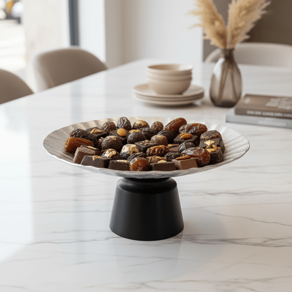 Luhpar Black Wooden Footed Wave Textured Aluminum Candy Tray - 12×25 cm - Al Kabayel Discount CentreLuhpar Black Wooden Footed Wave Textured Aluminum Candy Tray - 12×25 cmServing TraysLUHPARAl Kabayel Discount Centre