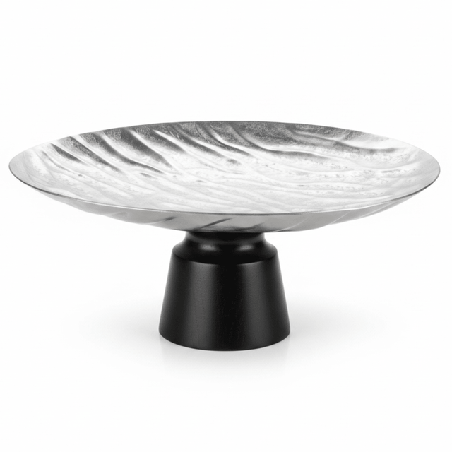 Luhpar Black Wooden Footed Wave Textured Aluminum Candy Tray - 13×30 cm - Al Kabayel Discount CentreLuhpar Black Wooden Footed Wave Textured Aluminum Candy Tray - 13×30 cmServing TraysLUHPARAl Kabayel Discount Centre