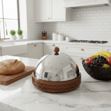 Luhpar Brown Wooden Bowl with Stainless Steel Dome Lid - 30×30 cm - Al Kabayel Discount CentreLuhpar Brown Wooden Bowl with Stainless Steel Dome Lid - 30×30 cmBowlsLUHPARAl Kabayel Discount Centre