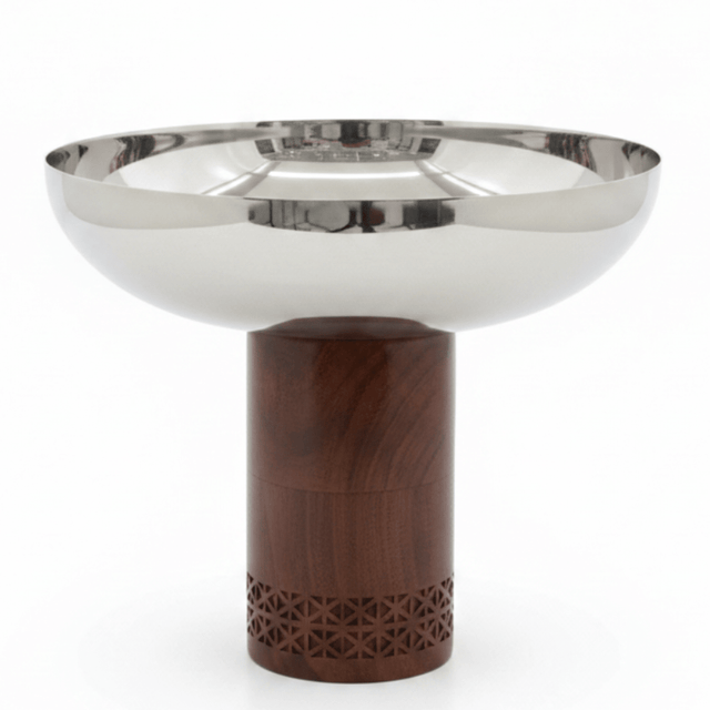 Luhpar Brown Wooden Footed Silver Stainless Steel Bowl - 21×26cm - Al Kabayel Discount CentreLuhpar Brown Wooden Footed Silver Stainless Steel Bowl - 21×26cmBowlsLUHPARAl Kabayel Discount Centre