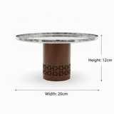 Luhpar Brown Wooden Footed Silver Stainless Steel Cake Stand - 20×12 cm - Al Kabayel Discount CentreLuhpar Brown Wooden Footed Silver Stainless Steel Cake Stand - 20×12 cmServing TraysLUHPARAl Kabayel Discount Centre