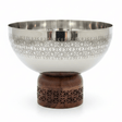 Luhpar Brown Wooden Footed Silver Stainless Steel Serving Bowl - 16×20 cm - Al Kabayel Discount CentreLuhpar Brown Wooden Footed Silver Stainless Steel Serving Bowl - 16×20 cmBowlsLUHPARAl Kabayel Discount Centre