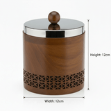 Luhpar Brown Wooden Jar with Silver Stainless Steel Lid — 12×12cm - Al Kabayel Discount CentreLuhpar Brown Wooden Jar with Silver Stainless Steel Lid — 12×12cmJars & Food SaversLUHPARAl Kabayel Discount Centre
