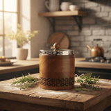 Luhpar Brown Wooden Jar with Silver Stainless Steel Lid — 12×12cm - Al Kabayel Discount CentreLuhpar Brown Wooden Jar with Silver Stainless Steel Lid — 12×12cmJars & Food SaversLUHPARAl Kabayel Discount Centre