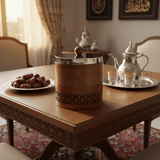 Luhpar Brown Wooden Jar with Silver Stainless Steel Lid — 12×12cm - Al Kabayel Discount CentreLuhpar Brown Wooden Jar with Silver Stainless Steel Lid — 12×12cmJars & Food SaversLUHPARAl Kabayel Discount Centre