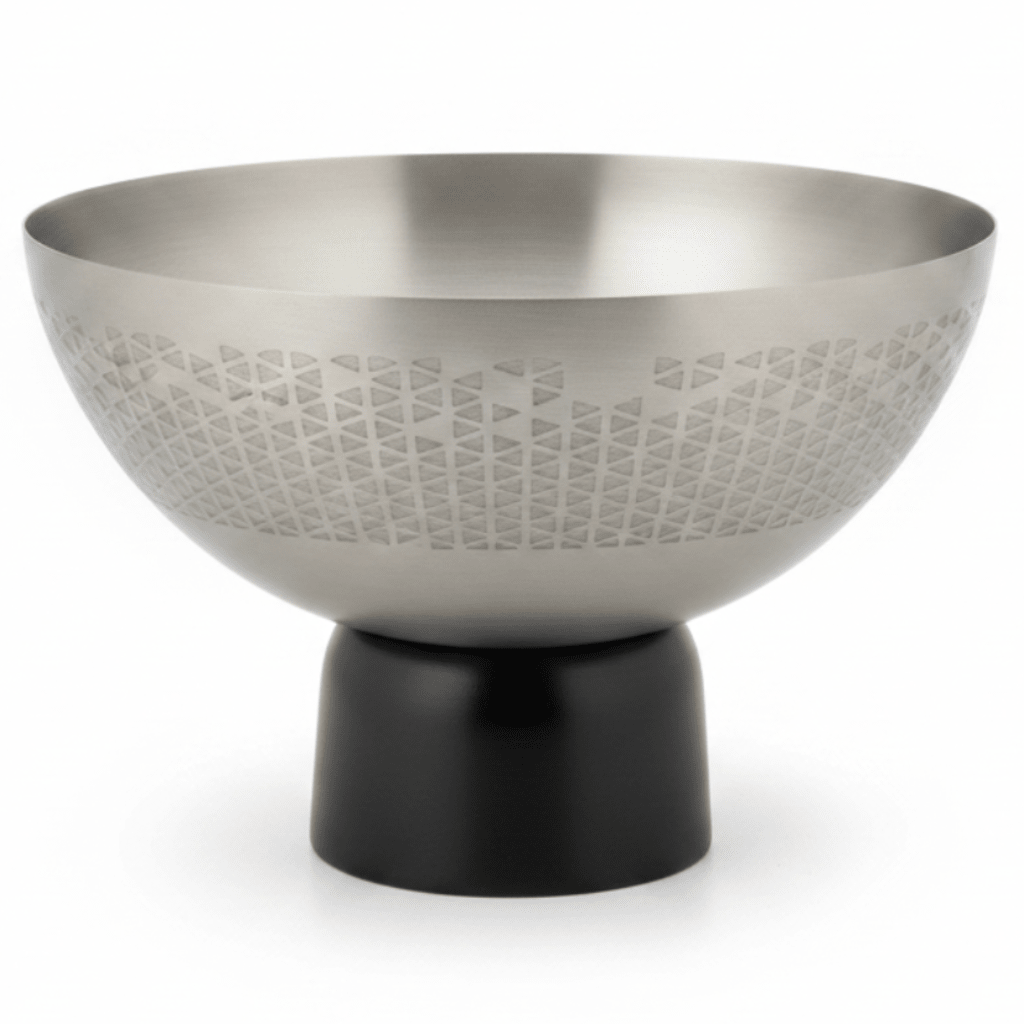 Luhpar Brushed Silver Stainless Steel Candy Bowl with Black Wooden Base - 18×12cm - Al Kabayel Discount CentreLuhpar Brushed Silver Stainless Steel Candy Bowl with Black Wooden Base - 18×12cmBowlsLUHPARAl Kabayel Discount Centre