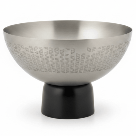 Luhpar Brushed Silver Stainless Steel Candy Bowl with Black Wooden Base - 18×12cm - Al Kabayel Discount CentreLuhpar Brushed Silver Stainless Steel Candy Bowl with Black Wooden Base - 18×12cmBowlsLUHPARAl Kabayel Discount Centre