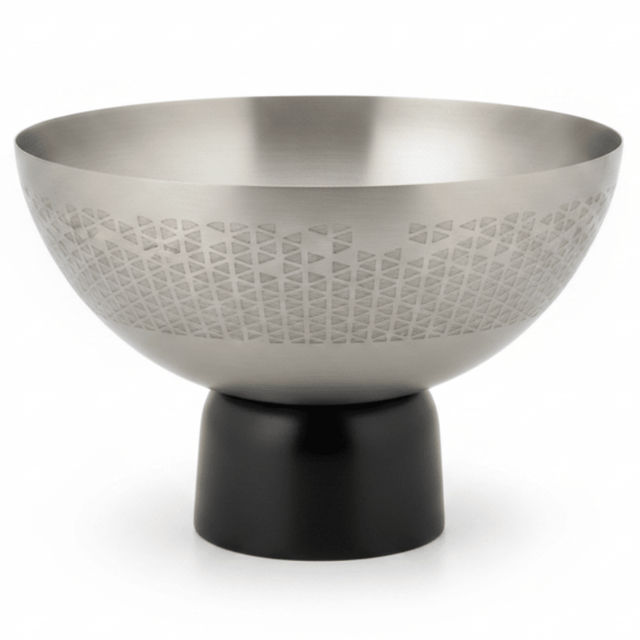 Luhpar Brushed Silver Stainless Steel Candy Bowl with Black Wooden Base - 18×12cm - Al Kabayel Discount CentreLuhpar Brushed Silver Stainless Steel Candy Bowl with Black Wooden Base - 18×12cmBowlsLUHPARAl Kabayel Discount Centre