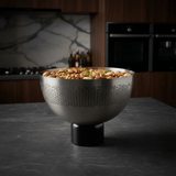 Luhpar Brushed Silver Stainless Steel Candy Bowl with Black Wooden Base - 18×23cm - Al Kabayel Discount CentreLuhpar Brushed Silver Stainless Steel Candy Bowl with Black Wooden Base - 18×23cmBowlsLUHPARAl Kabayel Discount Centre