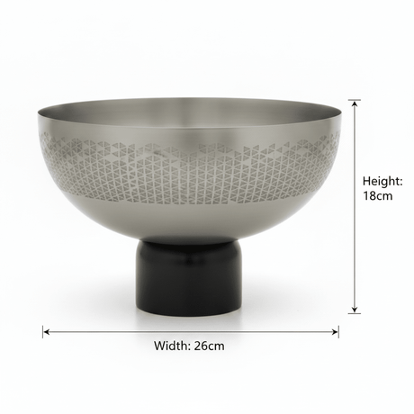 Luhpar Brushed Silver Stainless Steel Candy Bowl with Black Wooden Base - 18×26cm - Al Kabayel Discount CentreLuhpar Brushed Silver Stainless Steel Candy Bowl with Black Wooden Base - 18×26cmBowlsLUHPARAl Kabayel Discount Centre