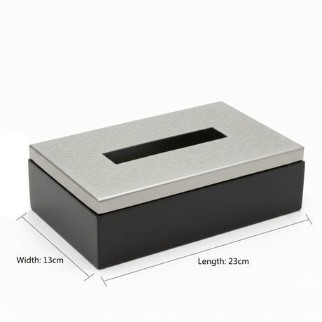 Luhpar Brushed Silver Stainless Steel Rectangular Tissue Box with Wooden Base - 23×13×7 cm - Al Kabayel Discount CentreLuhpar Brushed Silver Stainless Steel Rectangular Tissue Box with Wooden Base - 23×13×7 cmNapkin Holders & Tissue BoxLUHPARAl Kabayel Discount Centre