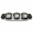 Luhpar Brushed Silver Stainless Steel Serving Tray with 3 Bowls & Black Wooden Handles - 35×15×10 cm - Al Kabayel Discount CentreLuhpar Brushed Silver Stainless Steel Serving Tray with 3 Bowls & Black Wooden Handles - 35×15×10 cmServing TraysLUHPARAl Kabayel Discount Centre
