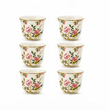 Luhpar Chinoserie Floral Tea & Cawa Cup Set – 18-Piece – Gold Decal Design  AM-017
