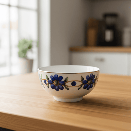 Luhpar Compact White Ceramic Dessert Bowl with Blue Floral Pattern – 4.5 Inch Serving Bowl - Al Kabayel Discount CentreLuhpar Compact White Ceramic Dessert Bowl with Blue Floral Pattern – 4.5 Inch Serving BowlBowlsLUHPARAl Kabayel Discount Centre