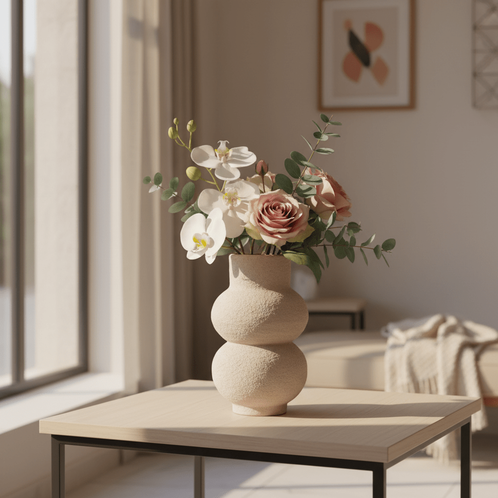 Luhpar Contemporary Ceramic Decorative Flower Vase – Beige Artistic Sculptural Design for Living Spaces, 17 × 10 cm - Al Kabayel Discount CentreLuhpar Contemporary Ceramic Decorative Flower Vase – Beige Artistic Sculptural Design for Living Spaces, 17 × 10 cmFlower/Plant PotsLUHPARAl Kabayel Discount Centre