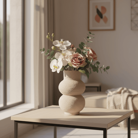 Luhpar Contemporary Ceramic Decorative Flower Vase – Beige Artistic Sculptural Design for Living Spaces, 17 × 10 cm - Al Kabayel Discount CentreLuhpar Contemporary Ceramic Decorative Flower Vase – Beige Artistic Sculptural Design for Living Spaces, 17 × 10 cmFlower/Plant PotsLUHPARAl Kabayel Discount Centre