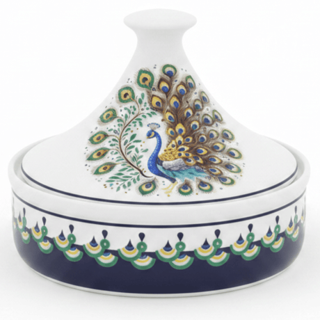 Luhpar Decorative Ceramic Sugar Pot with Peacock Artwork and Lid for Stylish Food Presentation – 15×15 cm - Al Kabayel Discount CentreLuhpar Decorative Ceramic Sugar Pot with Peacock Artwork and Lid for Stylish Food Presentation – 15×15 cmJars & Food SaversLUHPARAl Kabayel Discount Centre