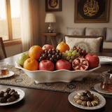 Luhpar Decorative White Ceramic Fruit Bowl – Large Elegant Tabletop Bowl for Fruits, Salads, Snacks & Centerpiece Display – 16 Inch - Al Kabayel Discount CentreLuhpar Decorative White Ceramic Fruit Bowl – Large Elegant Tabletop Bowl for Fruits, Salads, Snacks & Centerpiece Display – 16 InchServing TraysLUHPARAl Kabayel Discount Centre