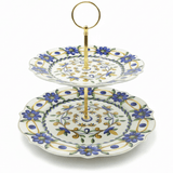Luhpar Elegant Two - Tier White Ceramic Cake Stand with Blue Floral Pattern – 8 + 11 Inch Display Stand - Al Kabayel Discount CentreLuhpar Elegant Two - Tier White Ceramic Cake Stand with Blue Floral Pattern – 8 + 11 Inch Display StandServing TraysLUHPARAl Kabayel Discount Centre