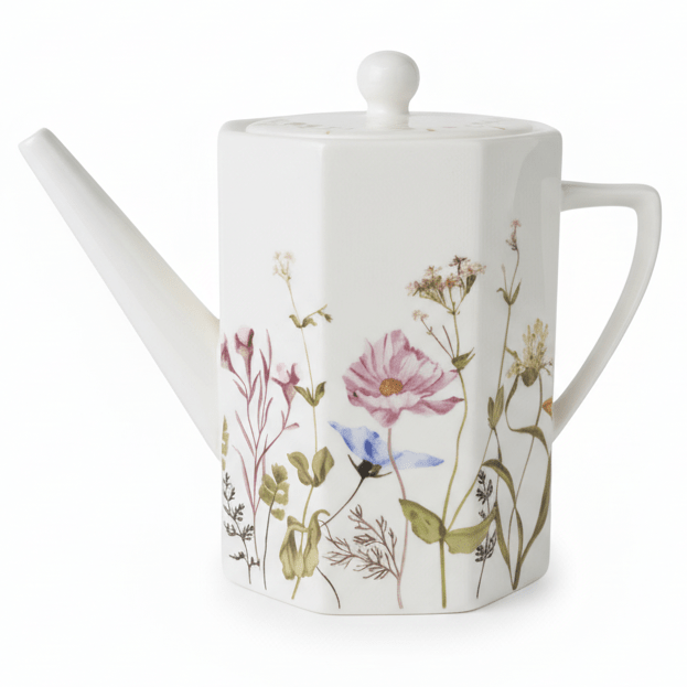 Luhpar Floral Ceramic Tea Pot – 1100 ml, White Classic Serving Teapot - Al Kabayel Discount CentreLuhpar Floral Ceramic Tea Pot – 1100 ml, White Classic Serving TeapotTea/Coffee PotsLUHPARAl Kabayel Discount Centre