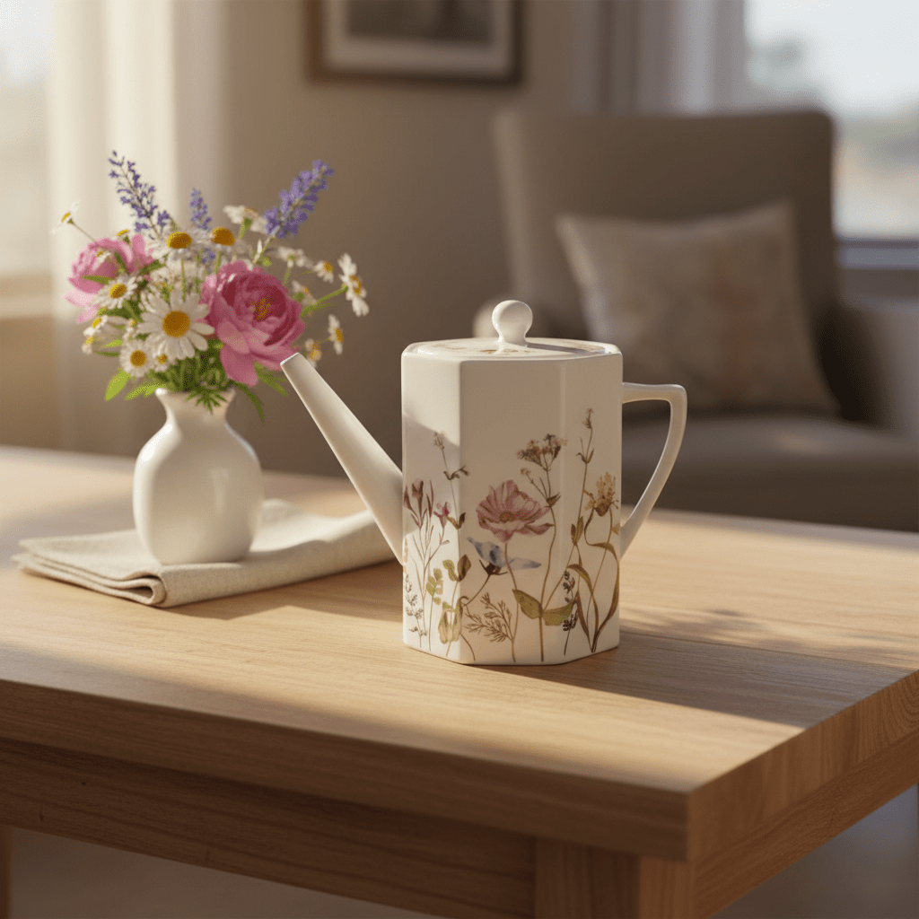 Luhpar Floral Ceramic Tea Pot – 1100 ml, White Classic Serving Teapot - Al Kabayel Discount CentreLuhpar Floral Ceramic Tea Pot – 1100 ml, White Classic Serving TeapotTea/Coffee PotsLUHPARAl Kabayel Discount Centre