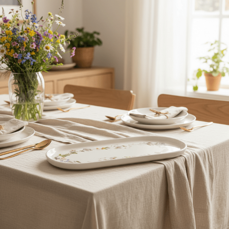 Luhpar Floral Oval Ceramic Serving Plate – 25 × 11.5 cm, White Decorative Dinnerware - Al Kabayel Discount CentreLuhpar Floral Oval Ceramic Serving Plate – 25 × 11.5 cm, White Decorative DinnerwarePlatesLUHPARAl Kabayel Discount Centre