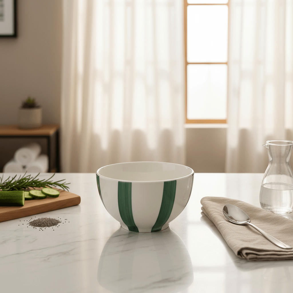 Luhpar Green Stripe Ceramic Soup Plate – 680 ml (White with Green Stripe) - Al Kabayel Discount CentreLuhpar Green Stripe Ceramic Soup Plate – 680 ml (White with Green Stripe)PlatesLUHPARAl Kabayel Discount Centre