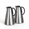 HS-2502 Vacuum Flask 2-Piece Set (1.0 L + 1.0 L) – Matt Silver with Black Handle
