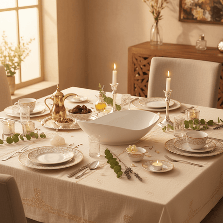 Luhpar Large White Porcelain Leaf Design Serving Bowl – Elegant Decorative Bowl for Salads, Snacks, Fruits & Party Serving – 16 Inch - Al Kabayel Discount CentreLuhpar Large White Porcelain Leaf Design Serving Bowl – Elegant Decorative Bowl for Salads, Snacks, Fruits & Party Serving – 16 InchServing TraysLUHPARAl Kabayel Discount Centre