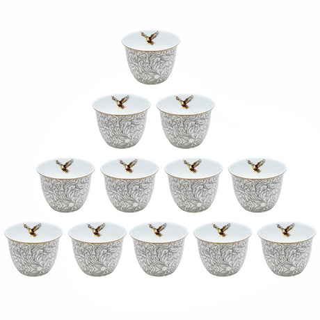 Luhpar M18042 / CBA12 / D25059 Ceramic Cawa Cup Set – 12 - Piece – Bird Design - Al Kabayel Discount CentreLuhpar M18042 / CBA12 / D25059 Ceramic Cawa Cup Set – 12 - Piece – Bird DesignTea SetsLUHPARAl Kabayel Discount Centre