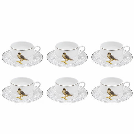 Luhpar M19263 / ZBA6 / D25059 Ceramic Tea Cup & Saucer Set – 12 - Piece – 200 ml – Bird Design - Al Kabayel Discount CentreLuhpar M19263 / ZBA6 / D25059 Ceramic Tea Cup & Saucer Set – 12 - Piece – 200 ml – Bird DesignTea SetsLUHPARAl Kabayel Discount Centre