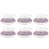 Luhpar M25074/CBA6/D25110 Tea Glass Cup & Saucer Set – 6 - Piece – 180 ml – Red & Blue Arabic Pattern - Al Kabayel Discount CentreLuhpar M25074/CBA6/D25110 Tea Glass Cup & Saucer Set – 6 - Piece – 180 ml – Red & Blue Arabic PatternTea SetsLUHPARAl Kabayel Discount Centre