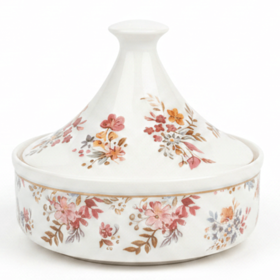 Luhpar Mini Ceramic Sugar Pot Server with Traditional Floral Motif and Lid for Serving Snacks and Sweets – 15×15 cm - Al Kabayel Discount CentreLuhpar Mini Ceramic Sugar Pot Server with Traditional Floral Motif and Lid for Serving Snacks and Sweets – 15×15 cmJars & Food SaversLUHPARAl Kabayel Discount Centre
