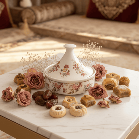 Luhpar Mini Ceramic Sugar Pot Server with Traditional Floral Motif and Lid for Serving Snacks and Sweets – 15×15 cm - Al Kabayel Discount CentreLuhpar Mini Ceramic Sugar Pot Server with Traditional Floral Motif and Lid for Serving Snacks and Sweets – 15×15 cmJars & Food SaversLUHPARAl Kabayel Discount Centre