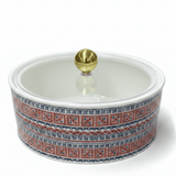 Luhpar Modern Ceramic Dates Bowl with Tatreez Pattern & Clear Acrylic Cover for Serving Dry Fruits and Snacks – 15×15 cm - Al Kabayel Discount CentreLuhpar Modern Ceramic Dates Bowl with Tatreez Pattern & Clear Acrylic Cover for Serving Dry Fruits and Snacks – 15×15 cmJars & Food SaversLUHPARAl Kabayel Discount Centre